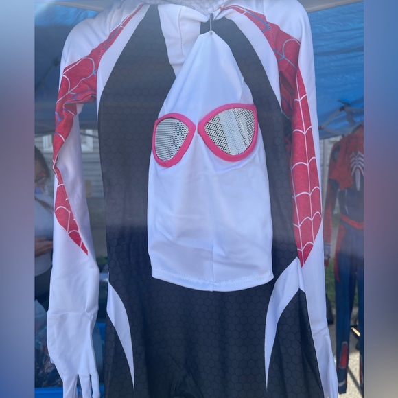 Kids Gwen Stacey Costumes Across The Spider-Verse Gwen Halloween Suit 7-8 years - Picture 5 of 14